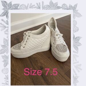 White Platforms Size 7.5, Worn Once..